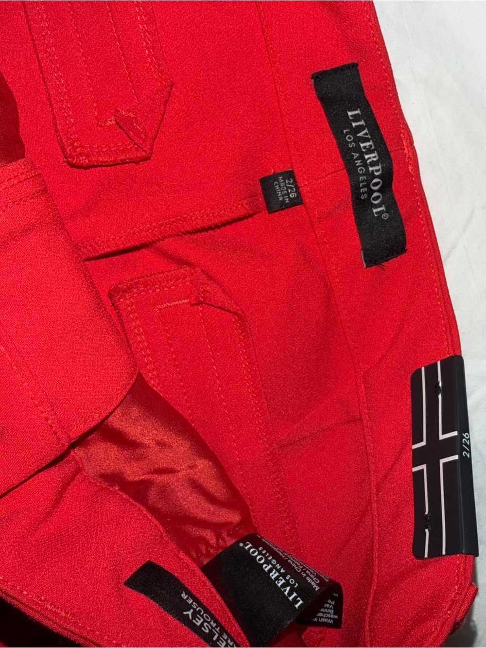 Liverpool Los Angeles Kelsey Red Flare Trousers Pants Size 2/26 NWT - Picture 5 of 14